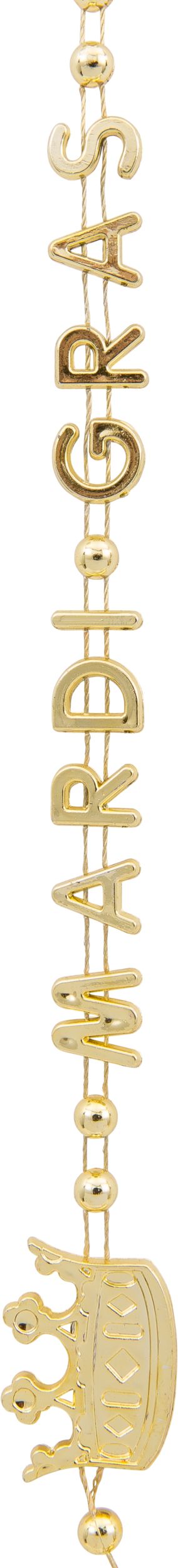 "Mardi Gras" Crown Bead Necklaces, Gold/Green/Purple, One Size, 6-pk, for Mardi Gras CloseUp