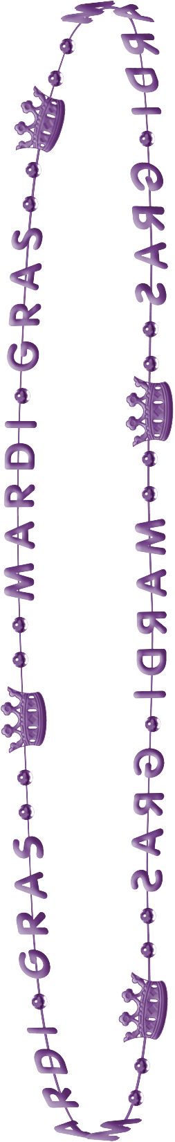 "Mardi Gras" Crown Bead Necklaces, Gold/Green/Purple, One Size, 6-pk, for Mardi Gras Front_Flat
