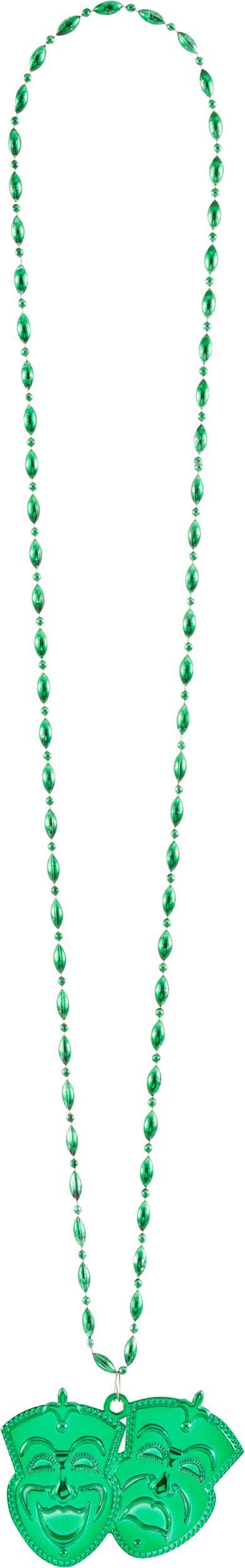 Colliers de perles à pendentif comédie et tragédie du Mardi gras, paq.&nbsp;3 Front_Flat