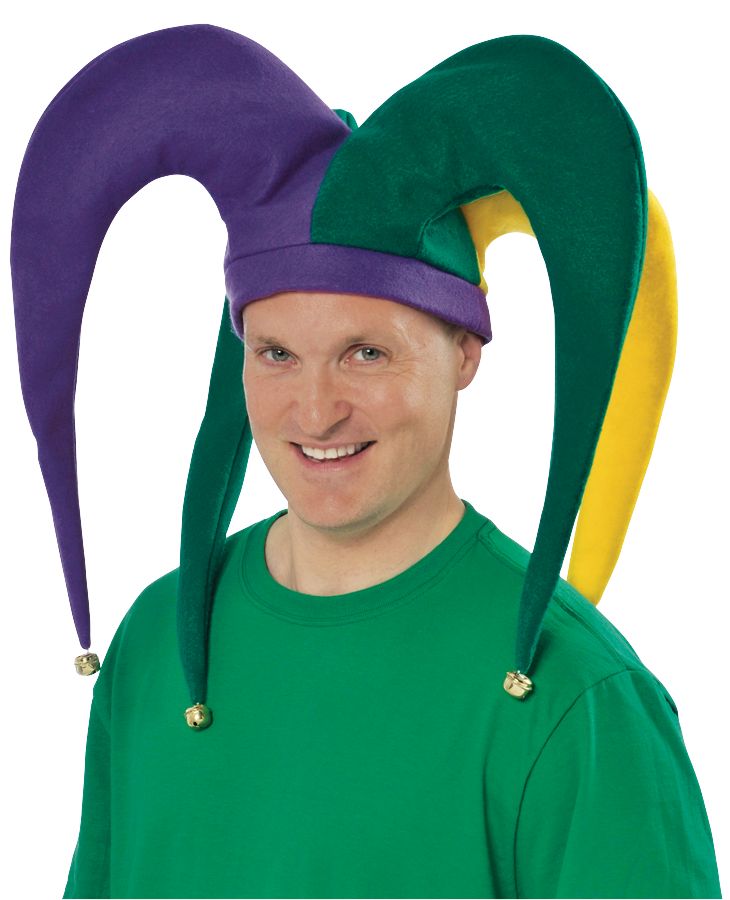 Giant Mardi Gras Jester Hat Front_Angled_Left