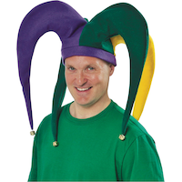 Giant Mardi Gras Jester Hat Front_Angled_Left