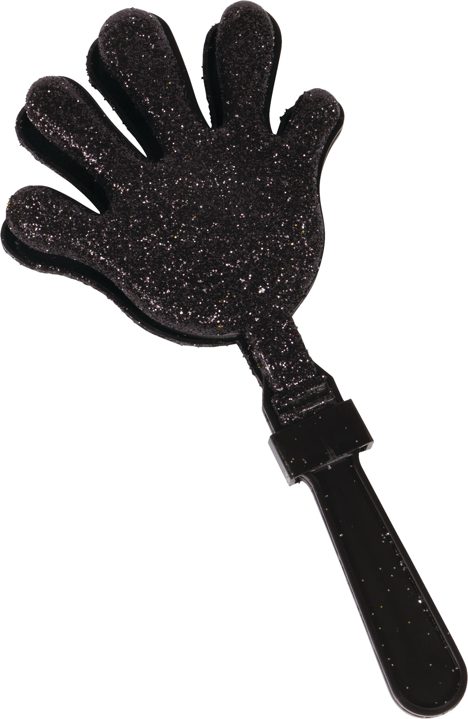 Glitter Hand Clapper Noisemakers, Black/Gold/Silver, 12-pk, for New Year's Eve Overhead_Plunge