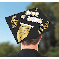 Game of Loans Graduation Cap Topper Back_Flat