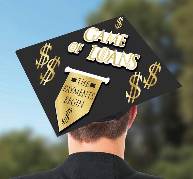 Game of Loans Graduation Cap Topper Back_Flat