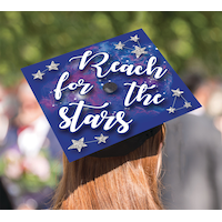 Reach For The Stars Graduation Cap Topper Back_Flat