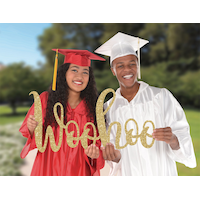 Glitter Gold Woohoo Photo Booth Prop Front_Flat