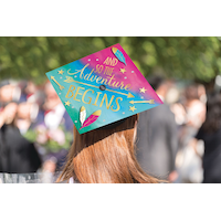 Colourful Adventure Graduation Cap Topper Back_Flat