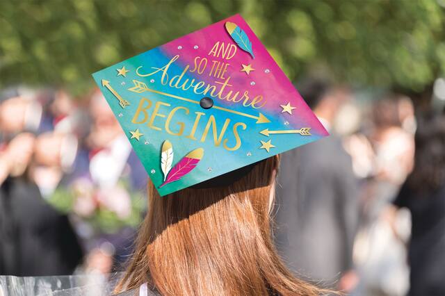Colourful Adventure Graduation Cap Topper Back_Flat