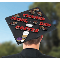 Coffee Graduation Cap Decorating Kit Back_Flat