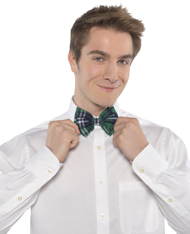 Green Plaid Bow Tie Party City