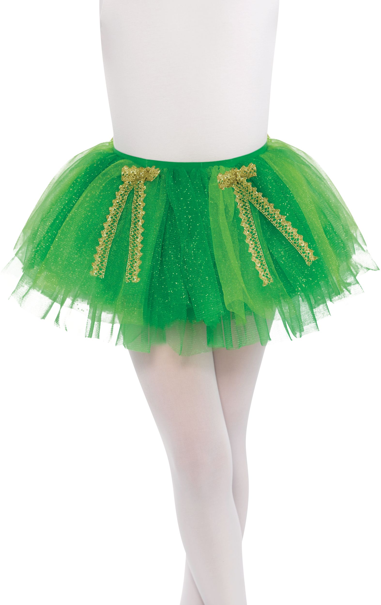 Child Green Shimmer St. Patrick's Day Tutu Front_Flat