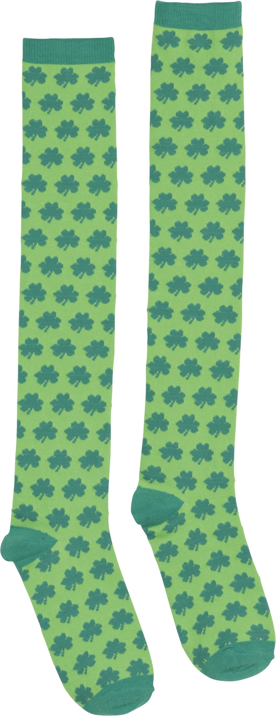 Mi-bas trèfle de la Saint-Patrick, vert, adultes, taille universelle Overhead_Flat