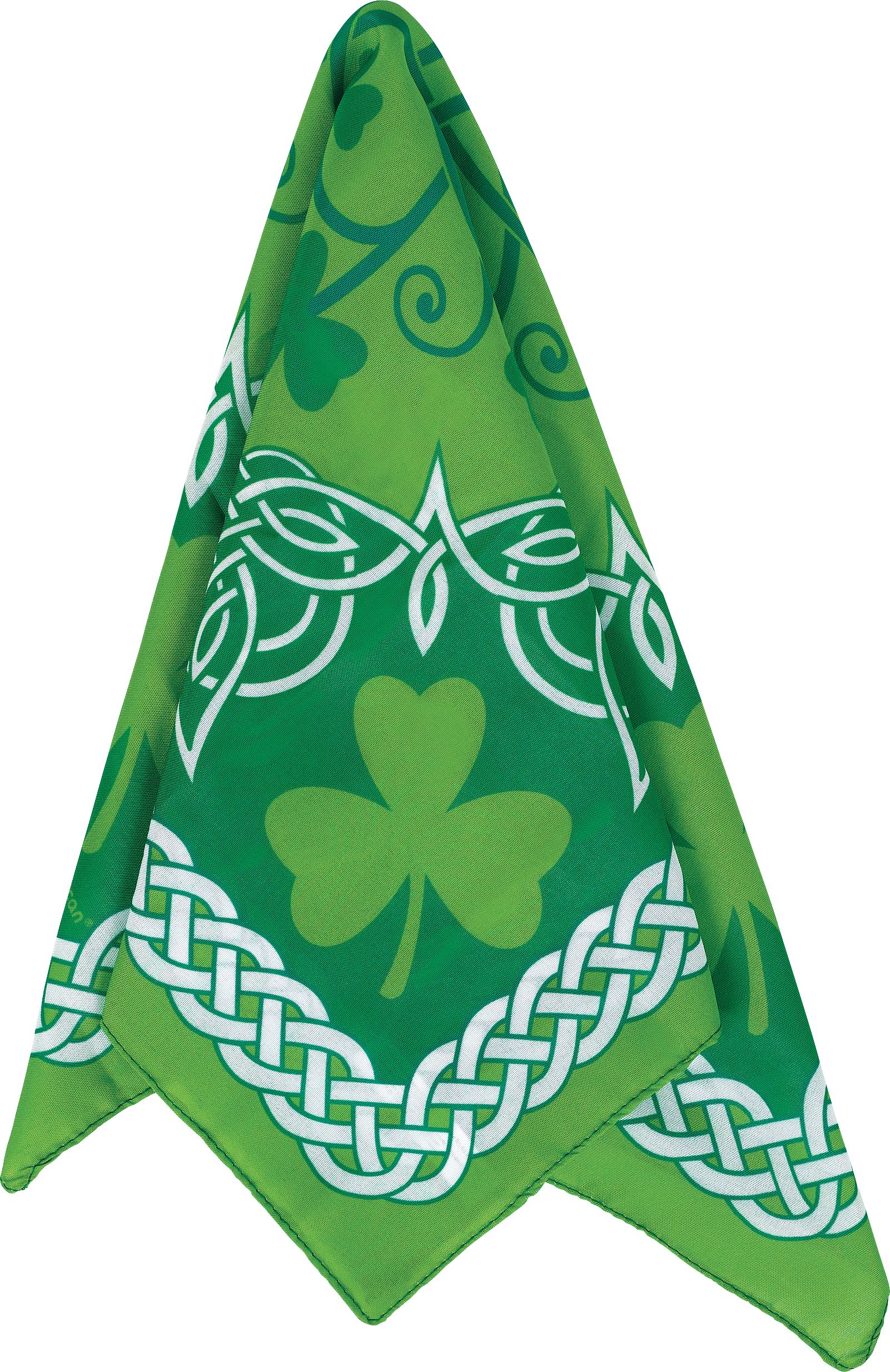 St. Patrick's Day Celtic-Print Shamrock Bandana Overhead_Flat