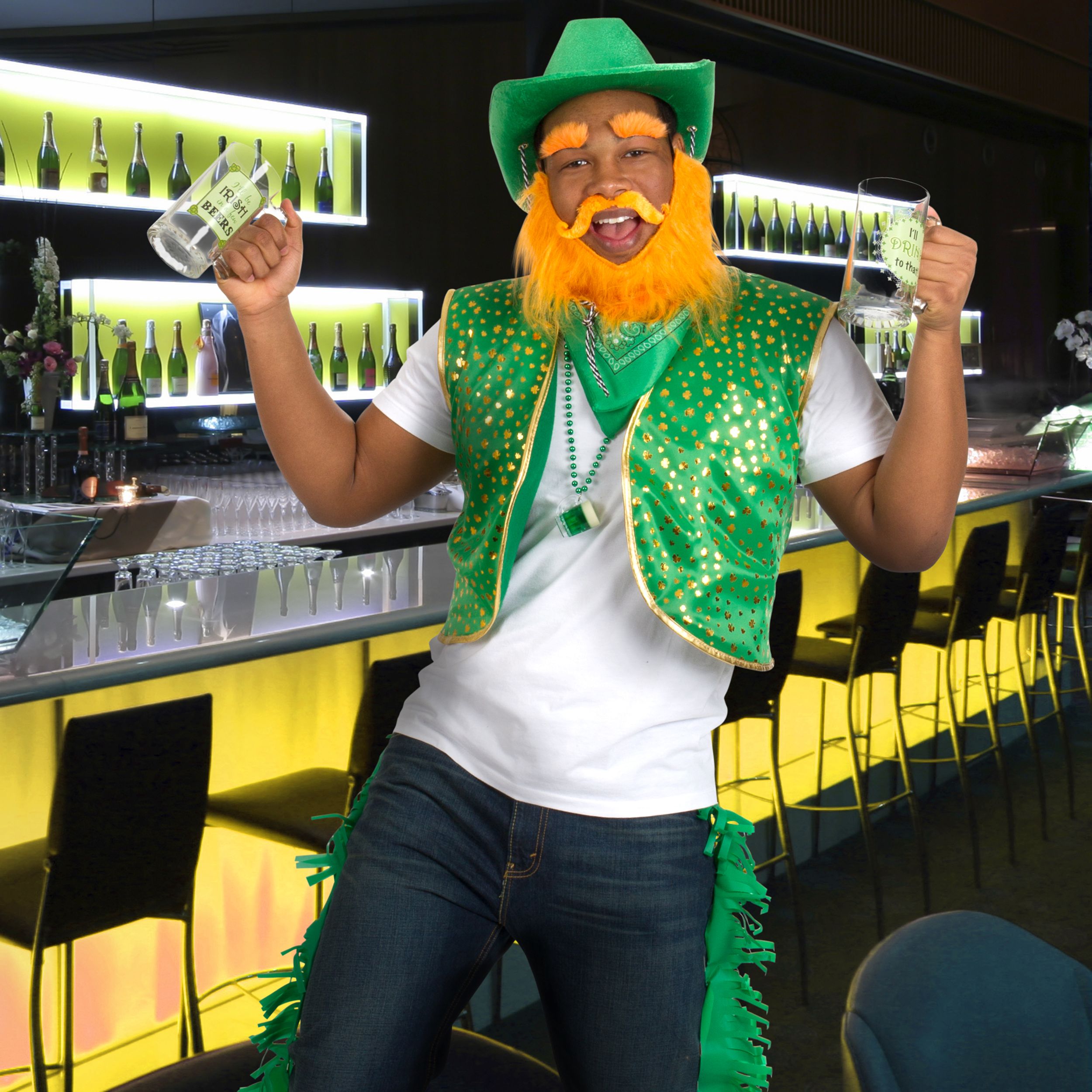 St. Patrick's Day Celtic-Print Shamrock Bandana Front_Flat