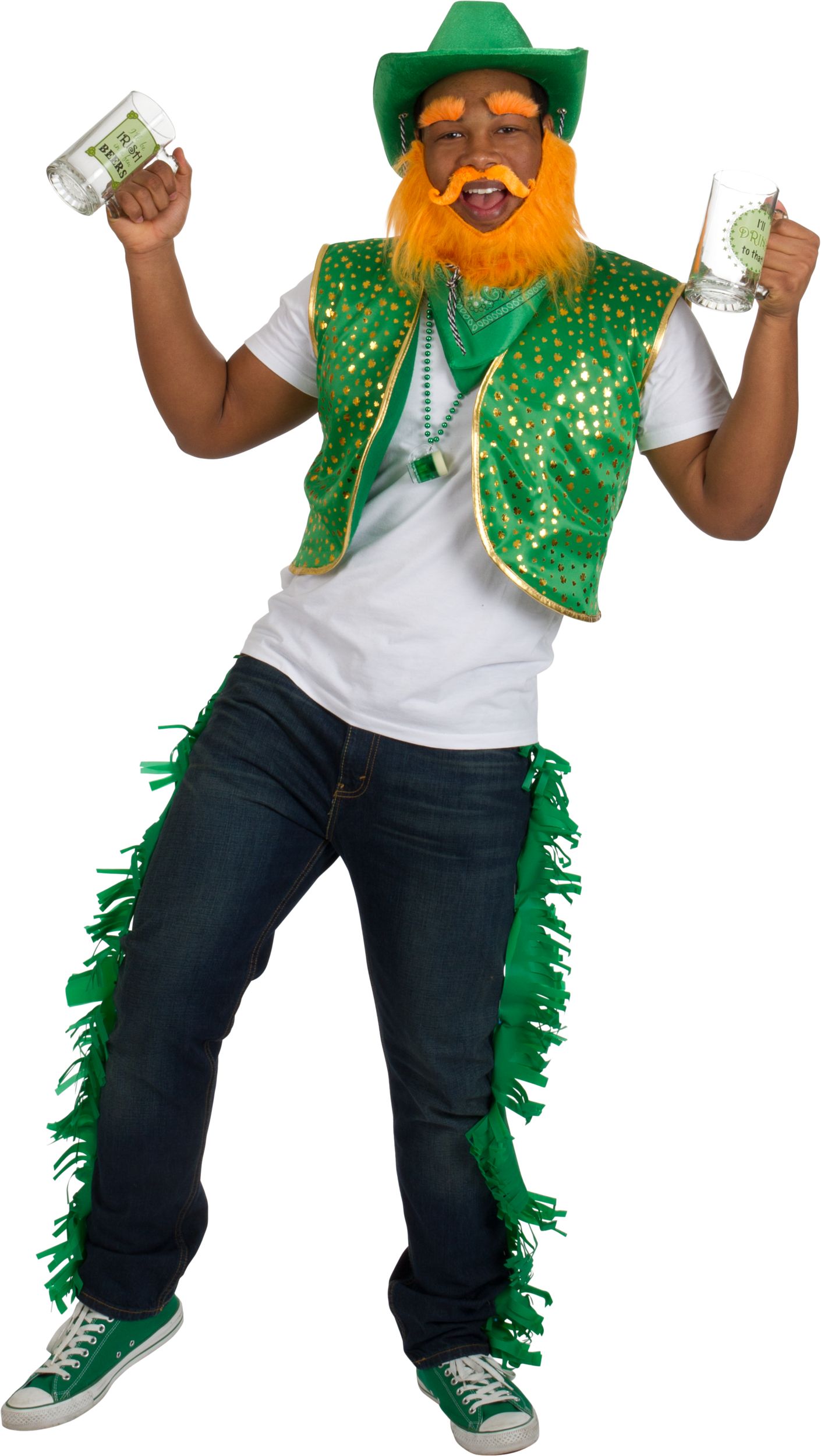 St. Patrick's Day Celtic-Print Shamrock Bandana Front_Three_Fourths_Angled_Left