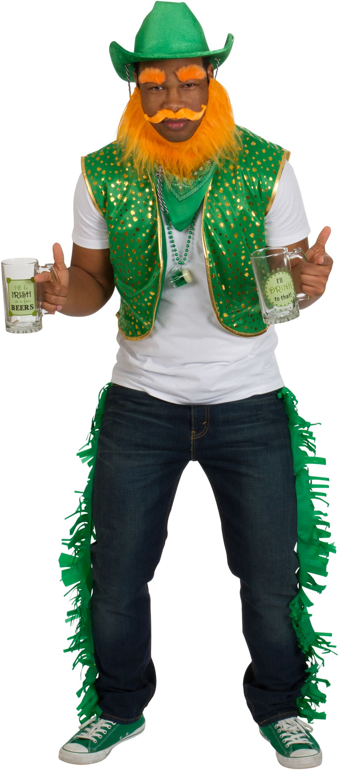 St. Patrick's Day Celtic-Print Shamrock Bandana Front_Three_Fourths_Angled_Left