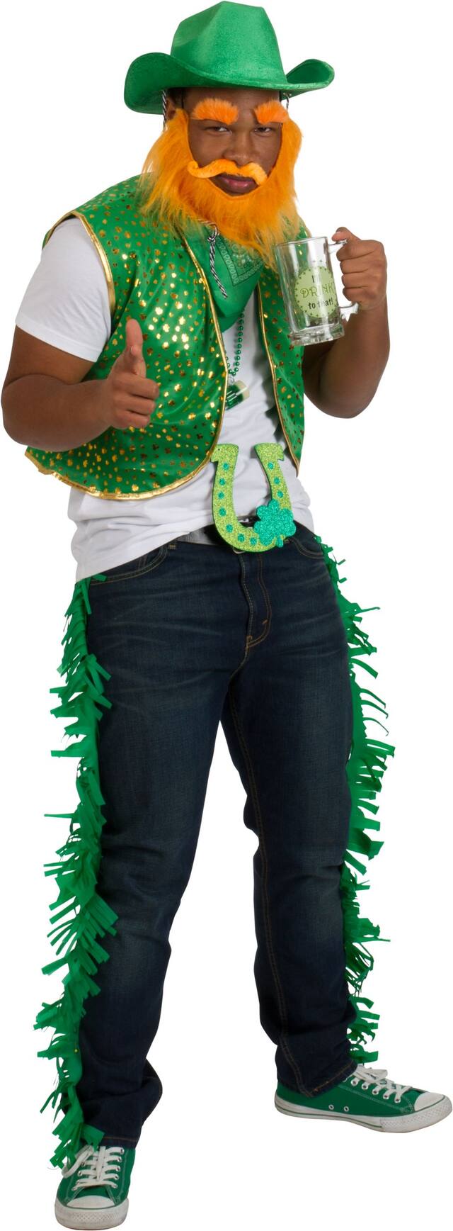 St. Patrick's Day Celtic-Print Shamrock Bandana Front_Angled_Right