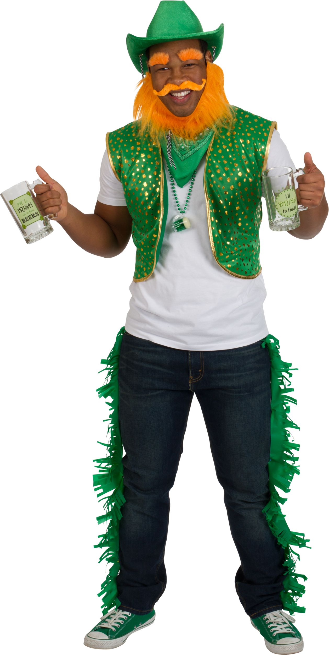 St. Patrick's Day Celtic-Print Shamrock Bandana Front_Three_Fourths_Angled_Left