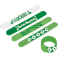 "Lucky" Slap Bracelet Wearable, Green/Shamrock, for St. Patrick's Day Composite_or_Mixed