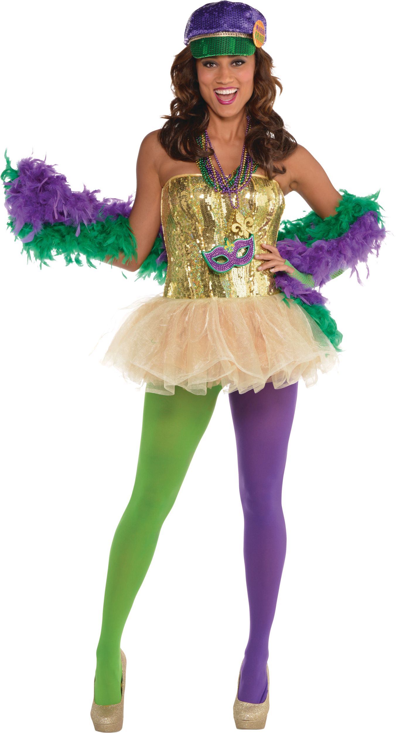 Sequined Mardi Gras Newsboy Hat Front_Flat