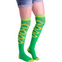 Chaussettes montant au-dessus des genoux trèfle vert argile Front_Angled_Right