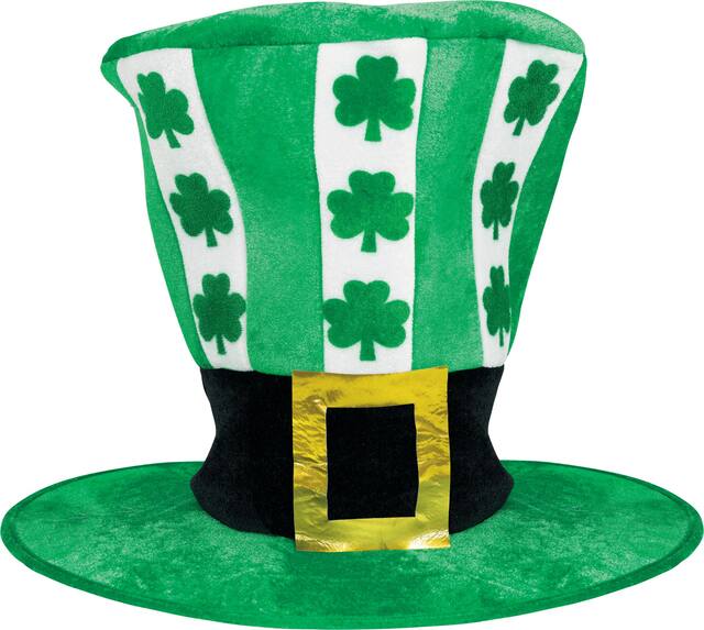 Shamrock Oversized Leprechaun Top St. Patrick's Day Hat, Green, One Size Front_Angled_Right