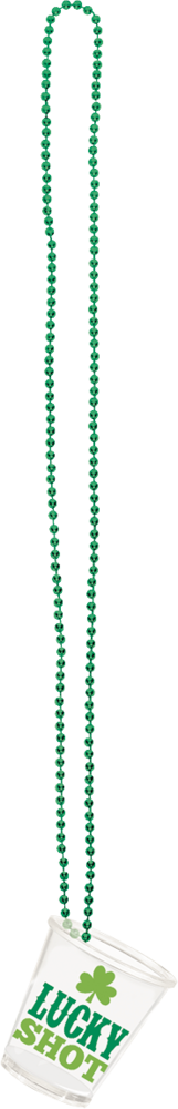 Colliers de perles verre à liqueur de la Saint-Patrick, paq. 4 Overhead_Flat