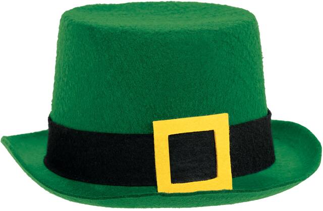 Felt Top Buckle Party Hat, Green, One Size, for St. Patrick's Day Front_Angled_Right