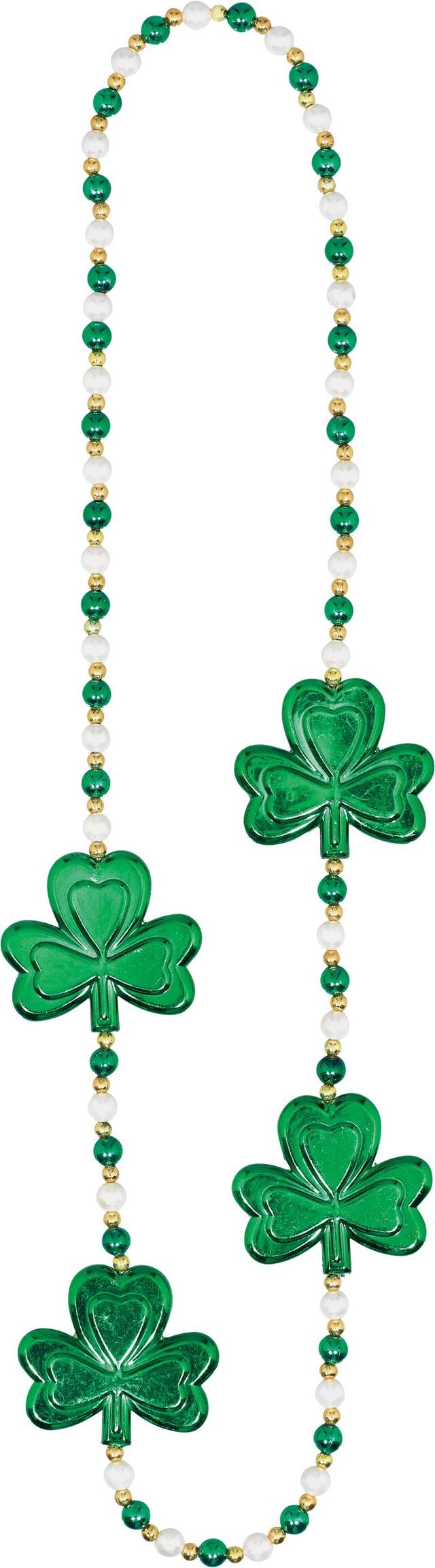 Collier perle et trèfle Overhead_Flat