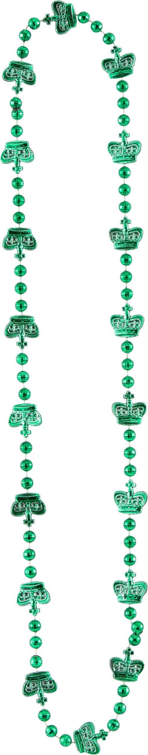 Crown Bead Necklaces, Gold, One Size, 3-pk, for Mardi Gras Overhead_Flat