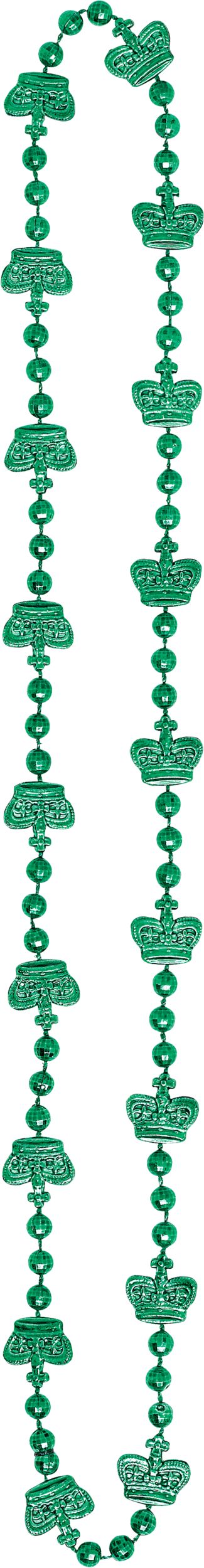 Crown Bead Necklaces, Gold, One Size, 3-pk, for Mardi Gras Overhead_Flat