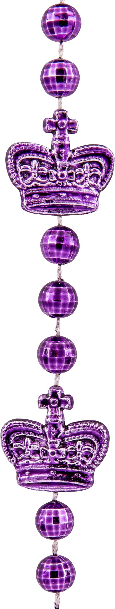 Crown Bead Necklaces, Gold, One Size, 3-pk, for Mardi Gras CloseUp