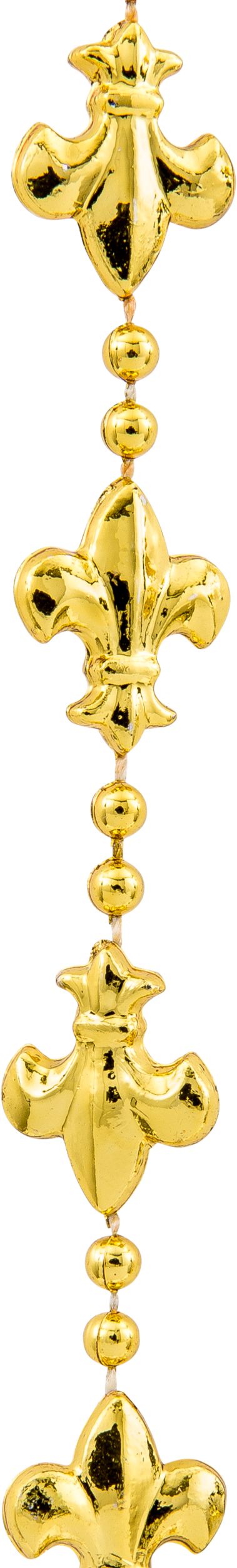 Crown Bead Necklaces, Gold, One Size, 3-pk, for Mardi Gras CloseUp