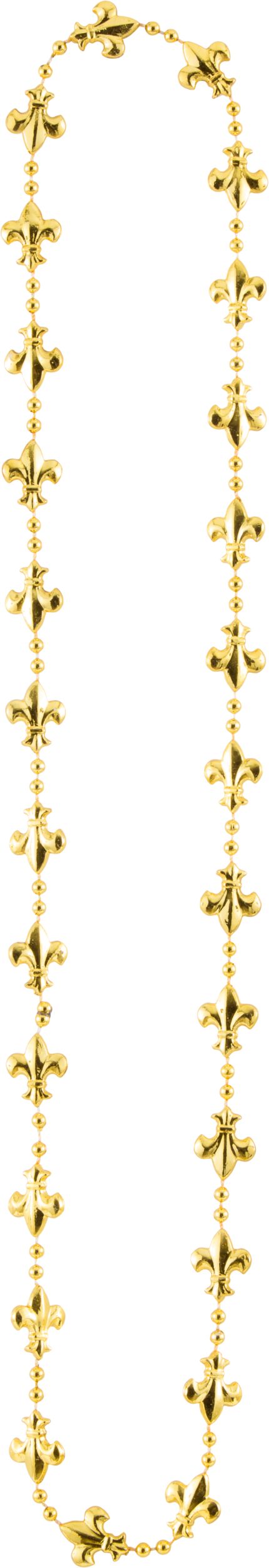 Crown Bead Necklaces, Gold, One Size, 3-pk, for Mardi Gras Overhead_Flat
