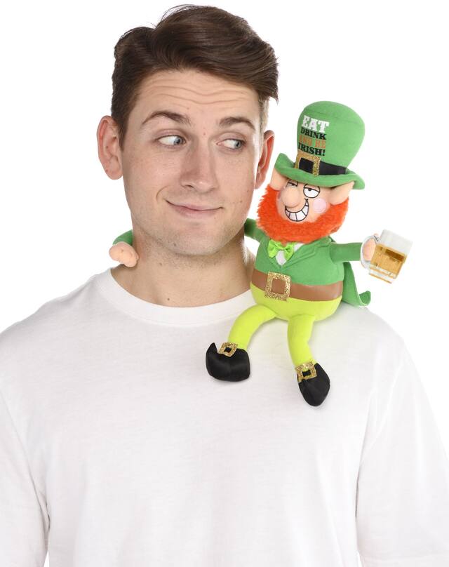 St. Patrick's Day Drinking Buddy Leprechaun Plush Front_Angled_Left