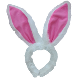 Bunny Ears Headband, Pink/White, One Size, for Easter Front_Flat
