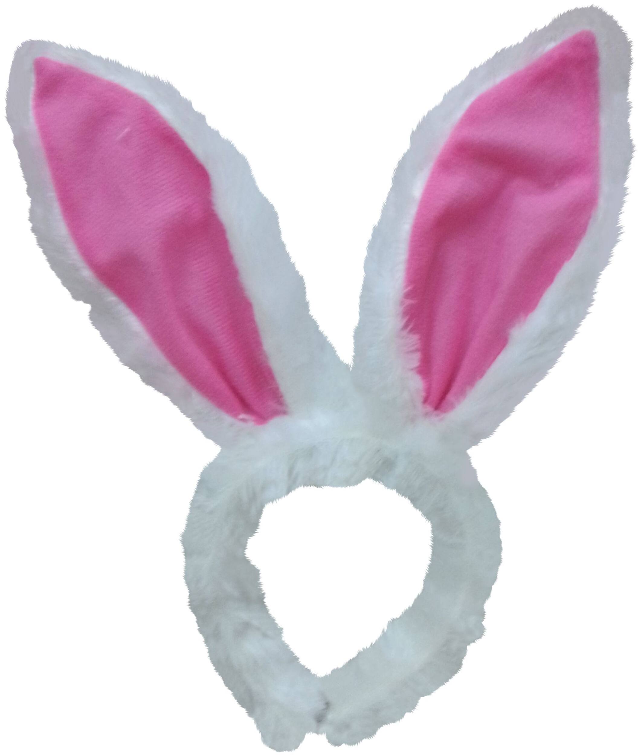 Bunny Ears Headband, Pink/White, One Size, for Easter Front_Flat