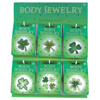 Shamrock Glitter Body Jewellery Wearable Stickers, Green, for St. Patrick's Day Front_Flat