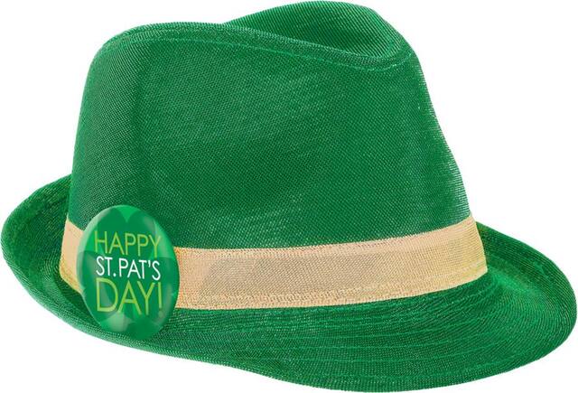 Happy St. Patrick's Day Fedora, Green Front_Angled_Right