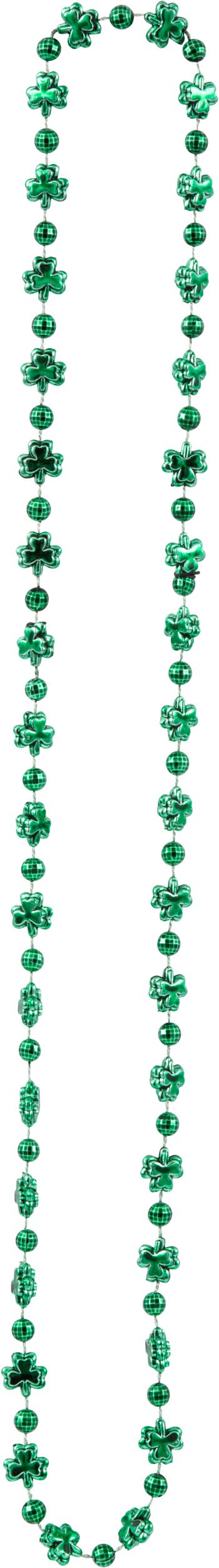 Shamrock Bead Necklaces, Green, One Size, 8-pk, for St. Patrick's Day Overhead_Flat