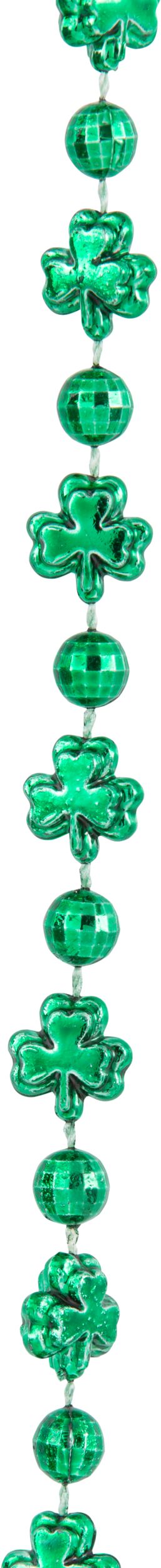 Shamrock Bead Necklaces, Green, One Size, 8-pk, for St. Patrick's Day CloseUp