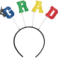 Serre-tête de diplômé scintillant multicolore Front_Flat