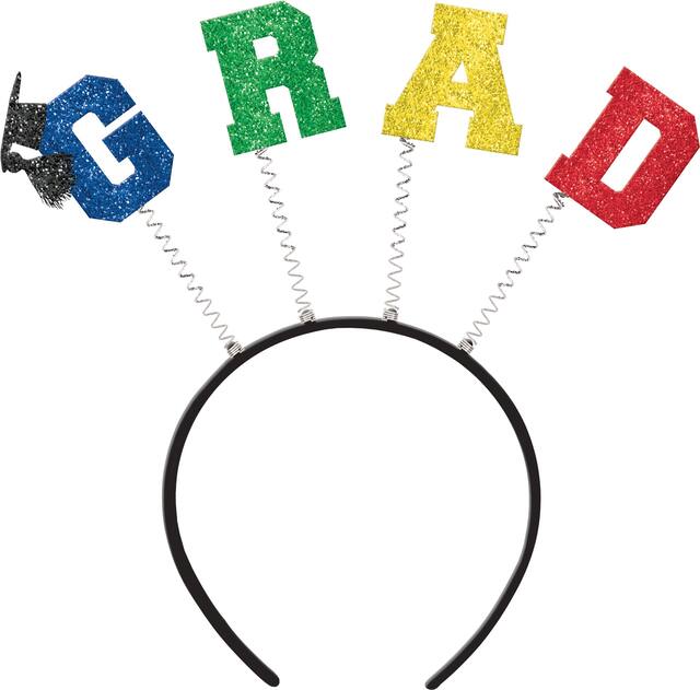 Multicolour Graduation Head Bopper, Glitter Front_Flat