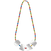 Collier de perles du diplômé multicolore Front_Flat