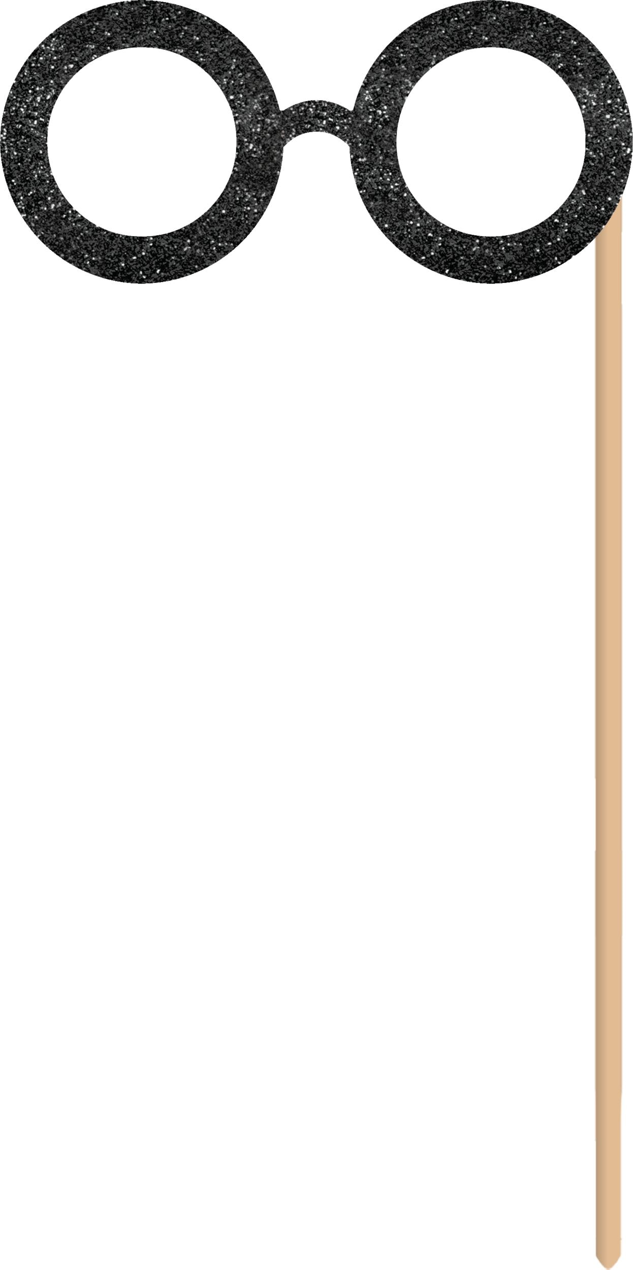 Black, Gold, & Silver New Year's Photo Booth Kit, 21-pc Front_Flat