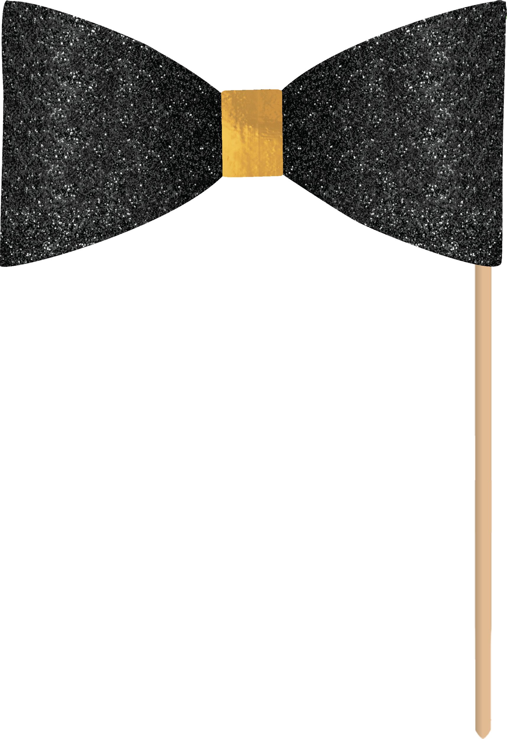 Black, Gold, & Silver New Year's Photo Booth Kit, 21-pc Front_Flat