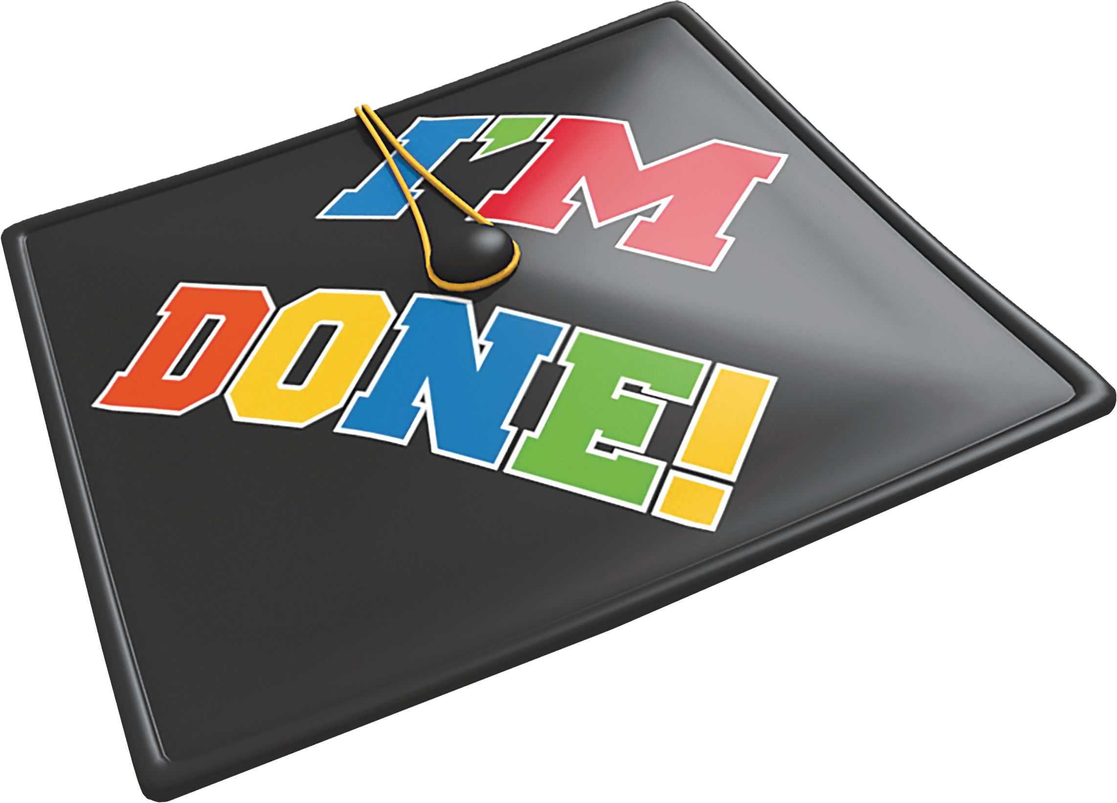 Black Graduation Cap Front_Angled_Left