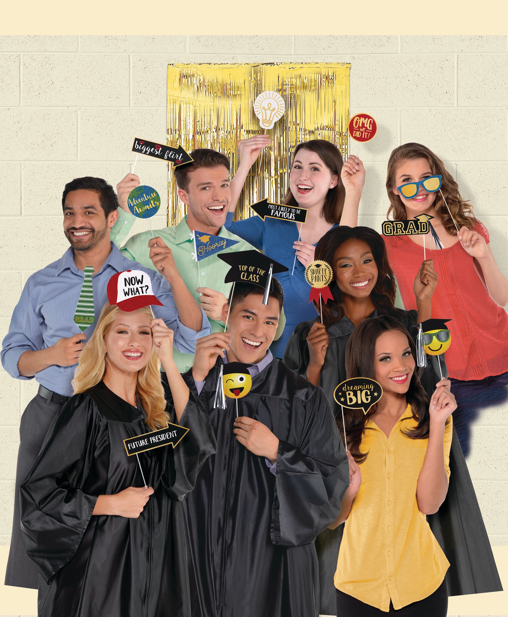 Graduation Photo Booth Kit, 21-pc Composite_or_Mixed