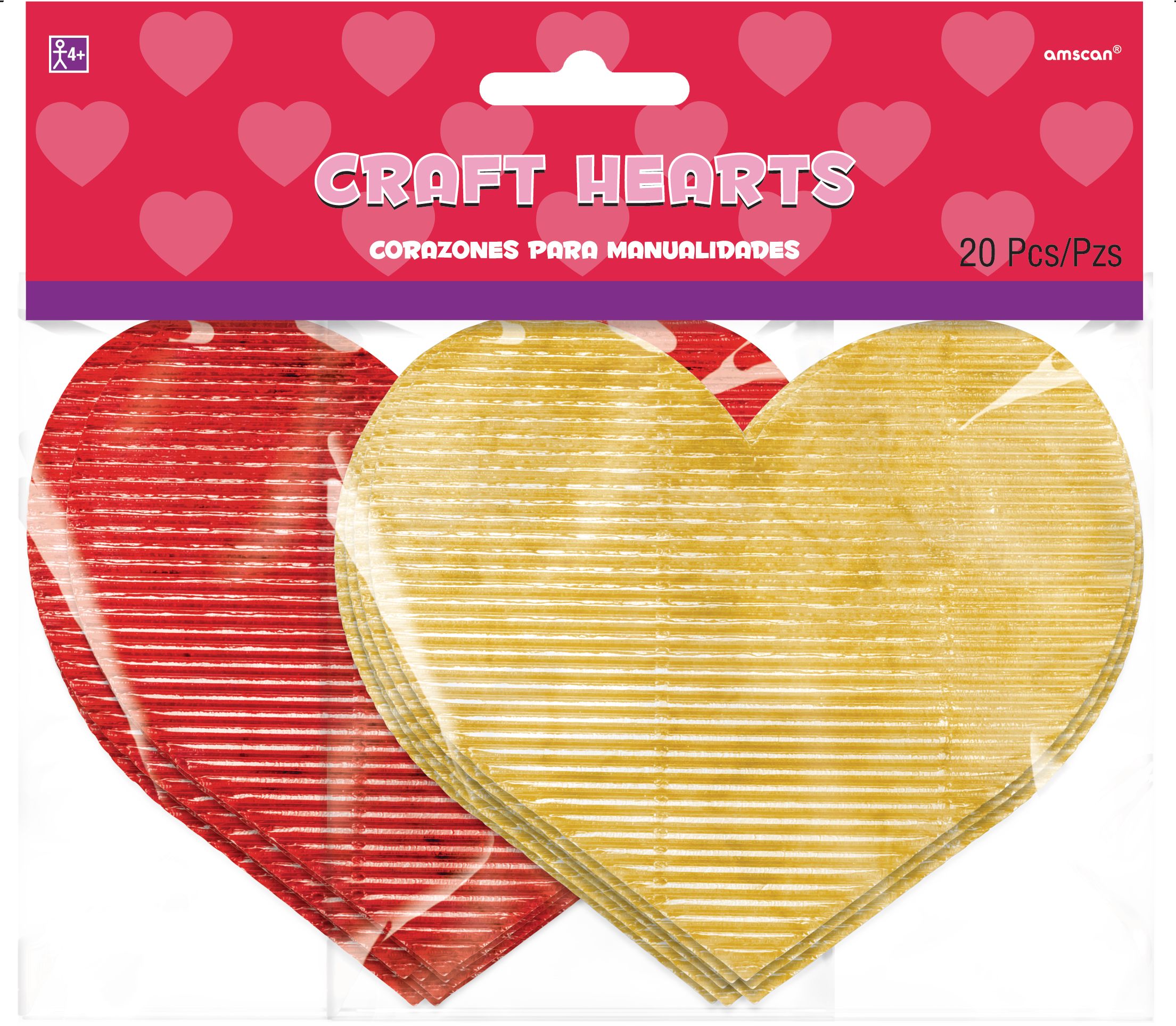 Metallic Heart Cutouts, 20-pk Front_Flat
