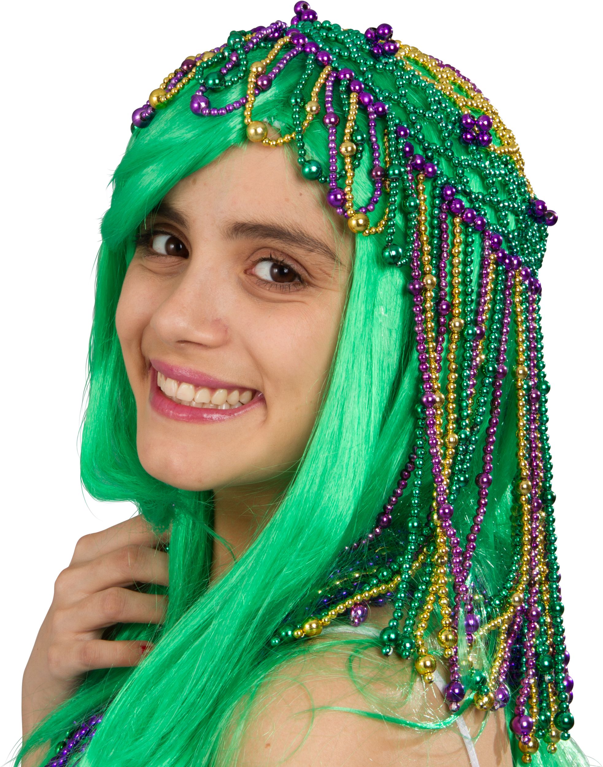 Mardi Gras Bead Necklaces, 100-pk CloseUp